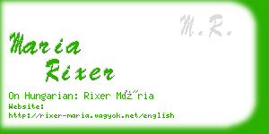 maria rixer business card